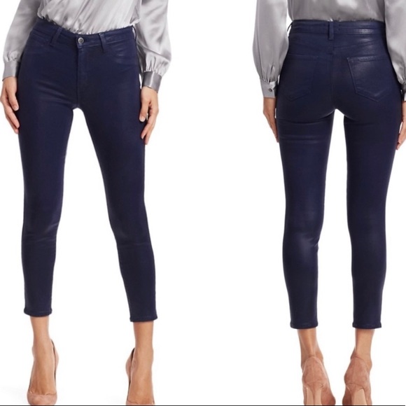 L’AGENCE Margot Coated Jean Navy Blue Size 29 - Picture 2 of 12